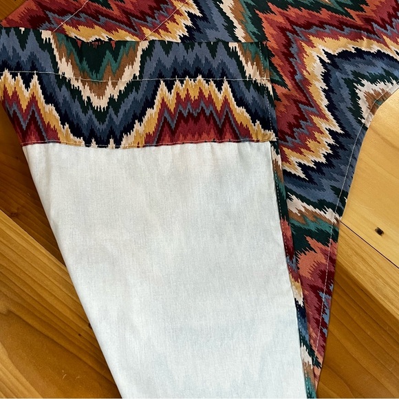 Waverly Ford Flamestitch Southwest Scalloped Valance Turquoise Red USA 76 INCHES - Picture 8 of 9